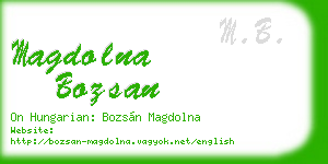 magdolna bozsan business card