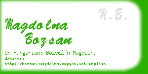 magdolna bozsan business card